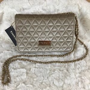 NWT ❤️Bebe❤️ Velvet crossbody purse in tan